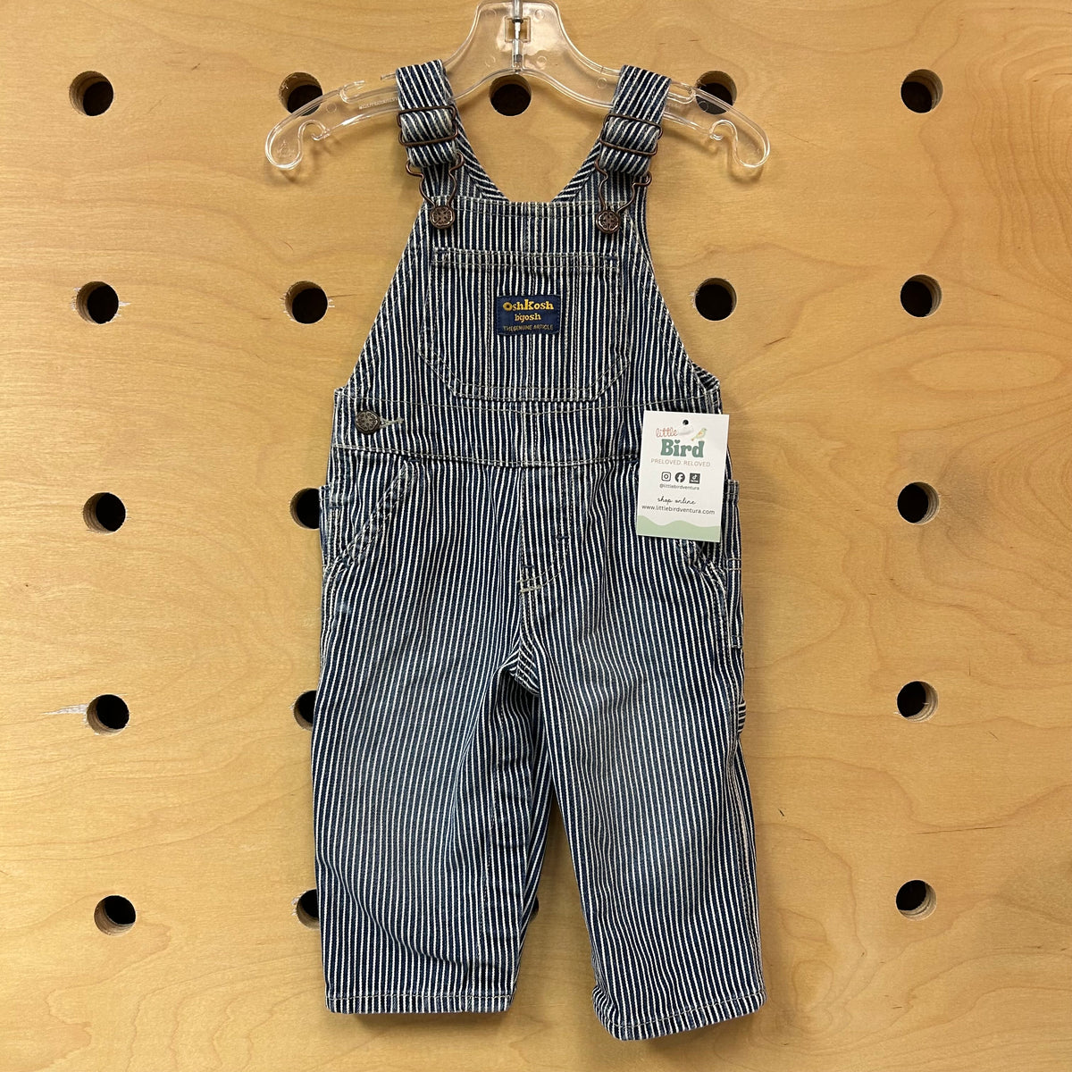 White/Blue Striped Overalls