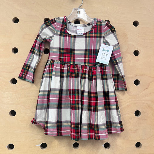 Cream Holiday Plaid Dress