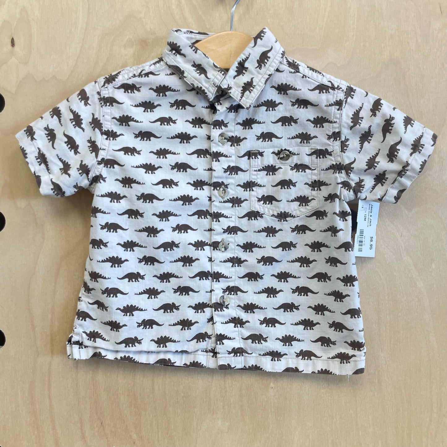 Brown Dinos Button Up