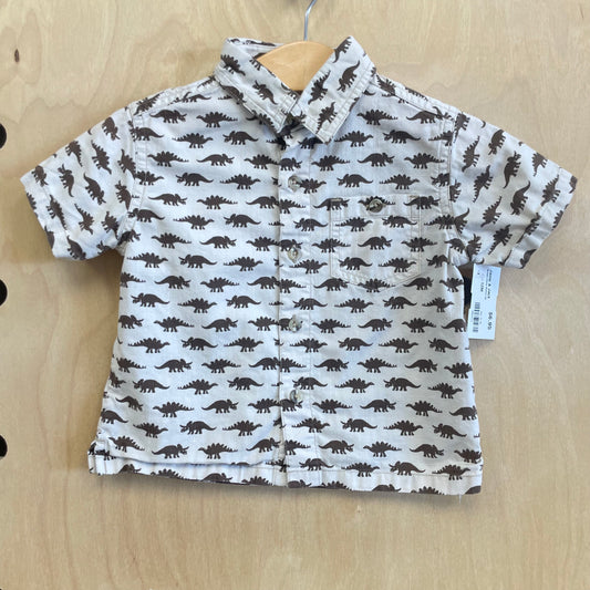 Brown Dinos Button Up