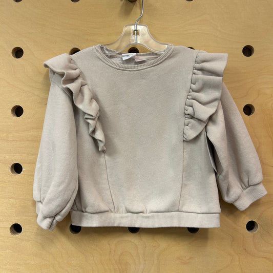 Beige Ruffle Sweatshirt