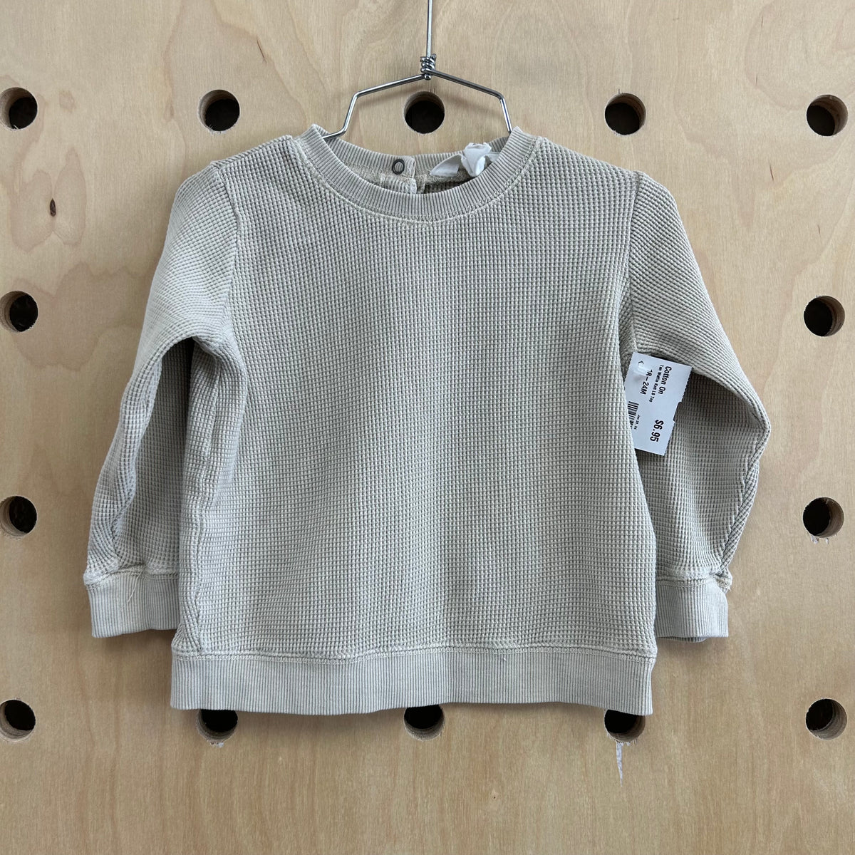 Tan Waffle Knit LS Top