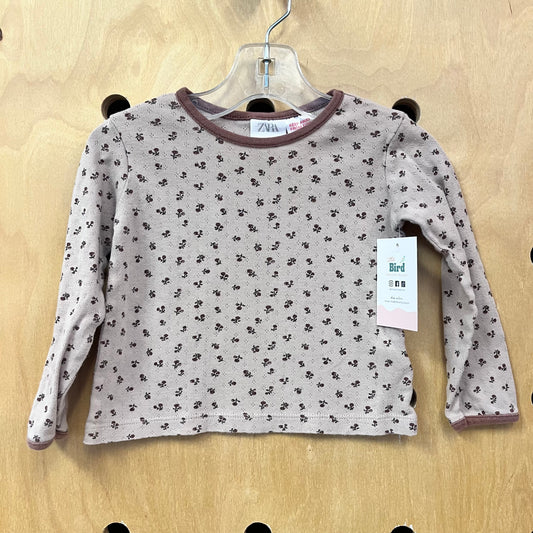 Beige Floral Pointelle Shirt