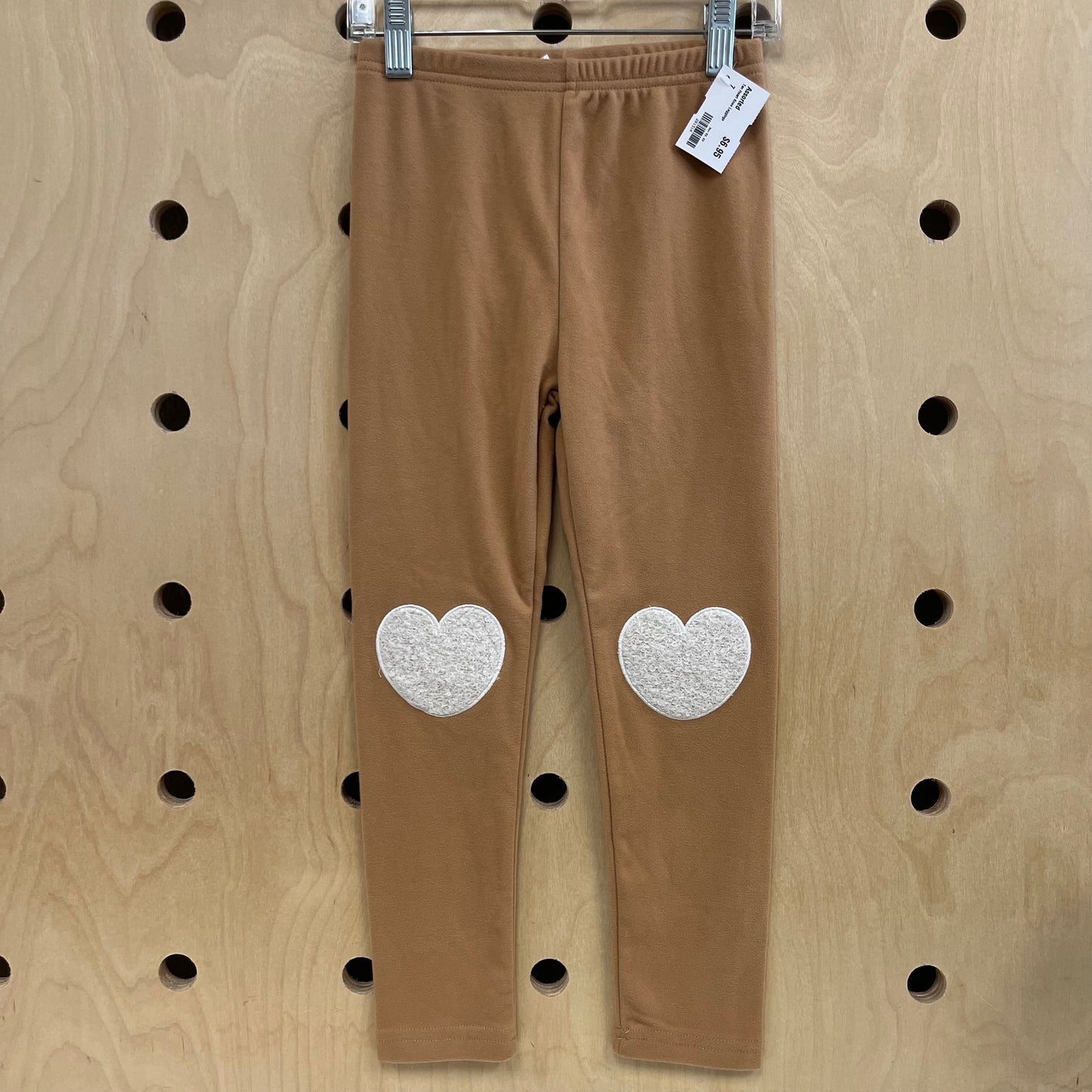 Tan Heart Knee Leggings