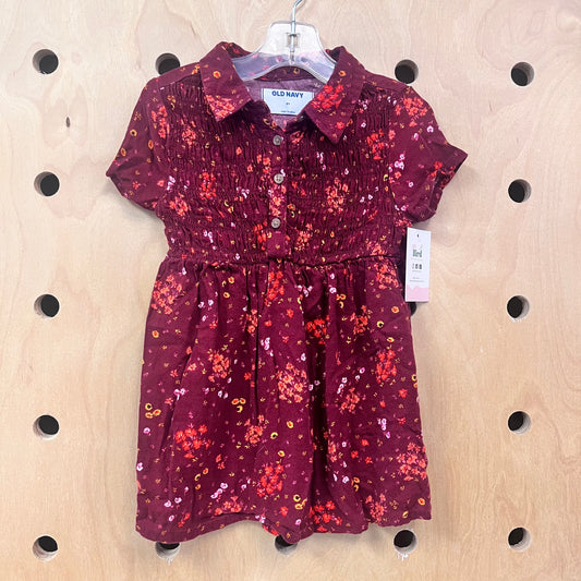 Burgundy Floral Dress