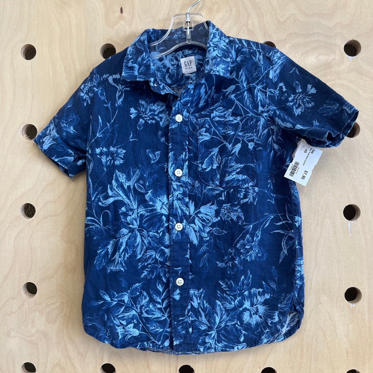 Blue Floral Button Up Shirt