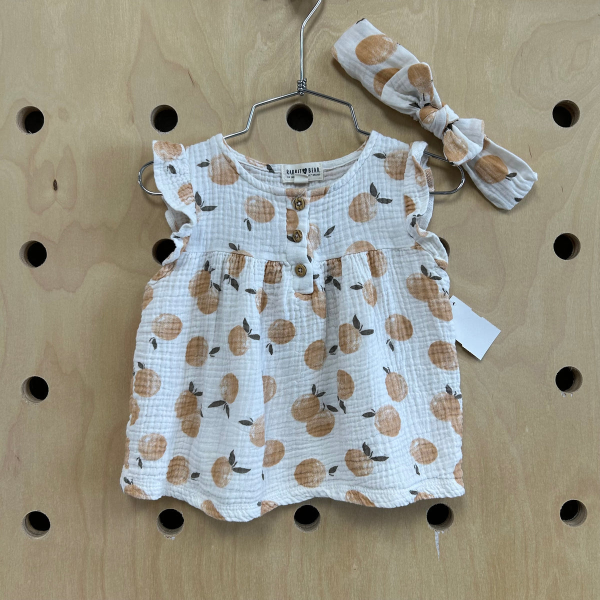 Cream Oranges Muslin Tank & Headband