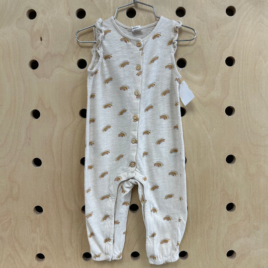 Cream Rainbows Romper
