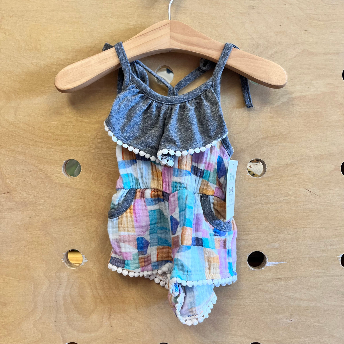 Multicolor Shapes Gauze Romper