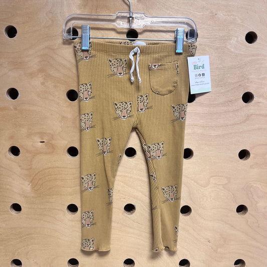Mustard Ribbed Cheetah Leggings