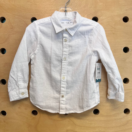 White Cotton Button Up