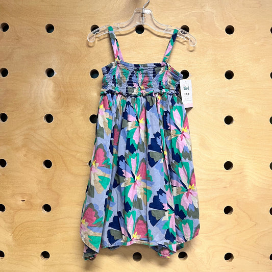 Blue/Pink Smocked Floral Dress