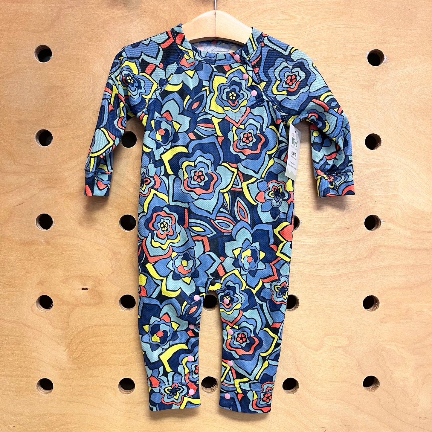 Blue/Orange Flower Romper