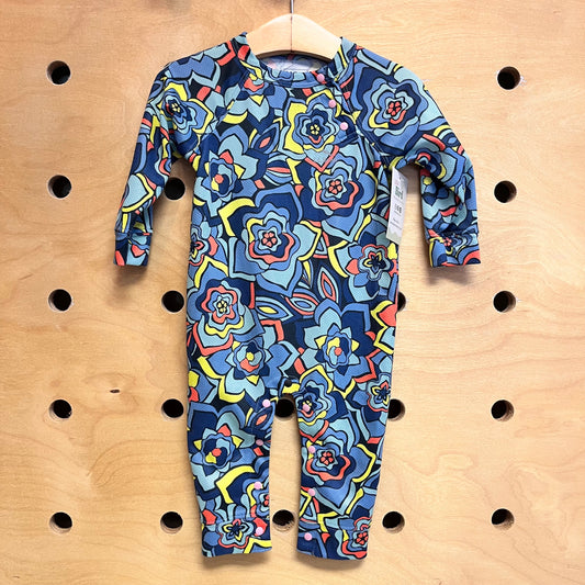 Blue/Orange Flower Romper