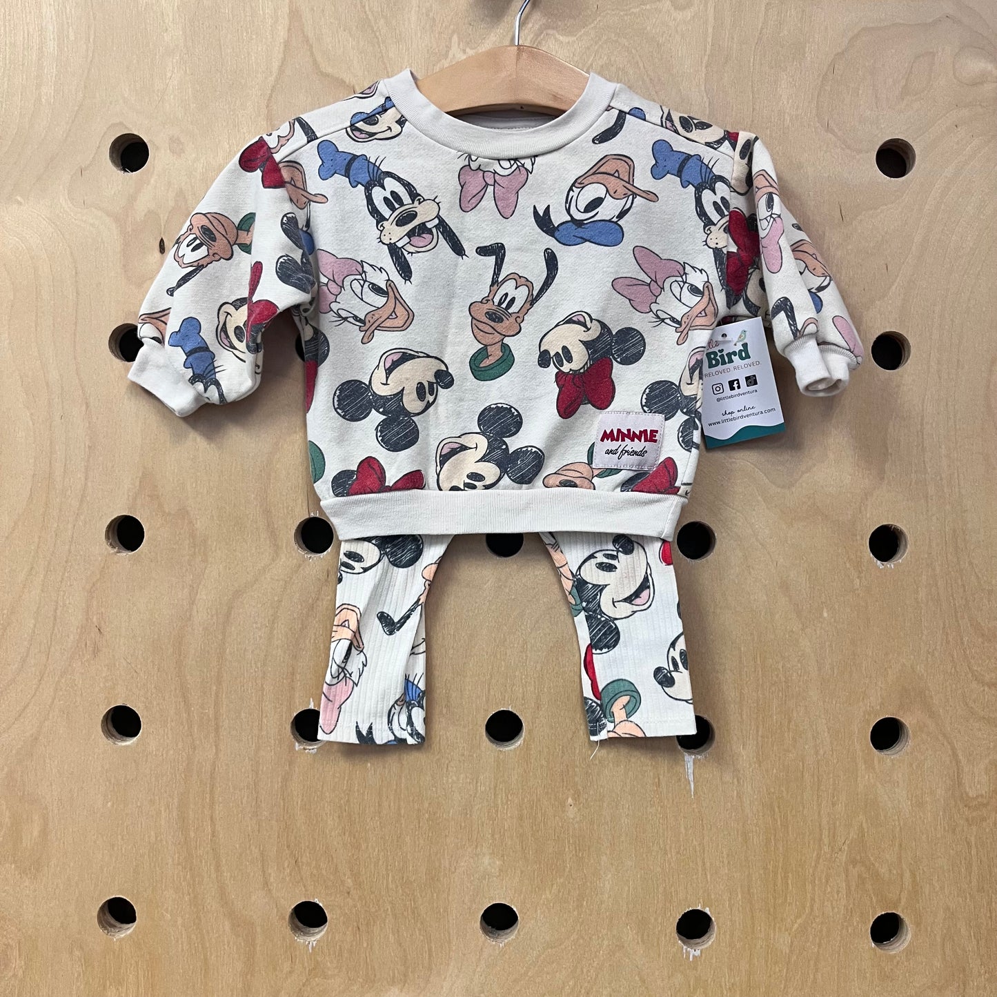 Beige Minnie & Friends Sweatshirt & Leggings