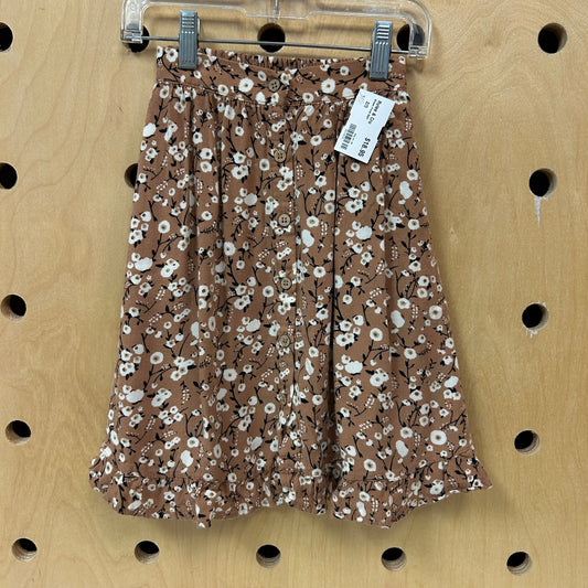 Brown Floral Skirt