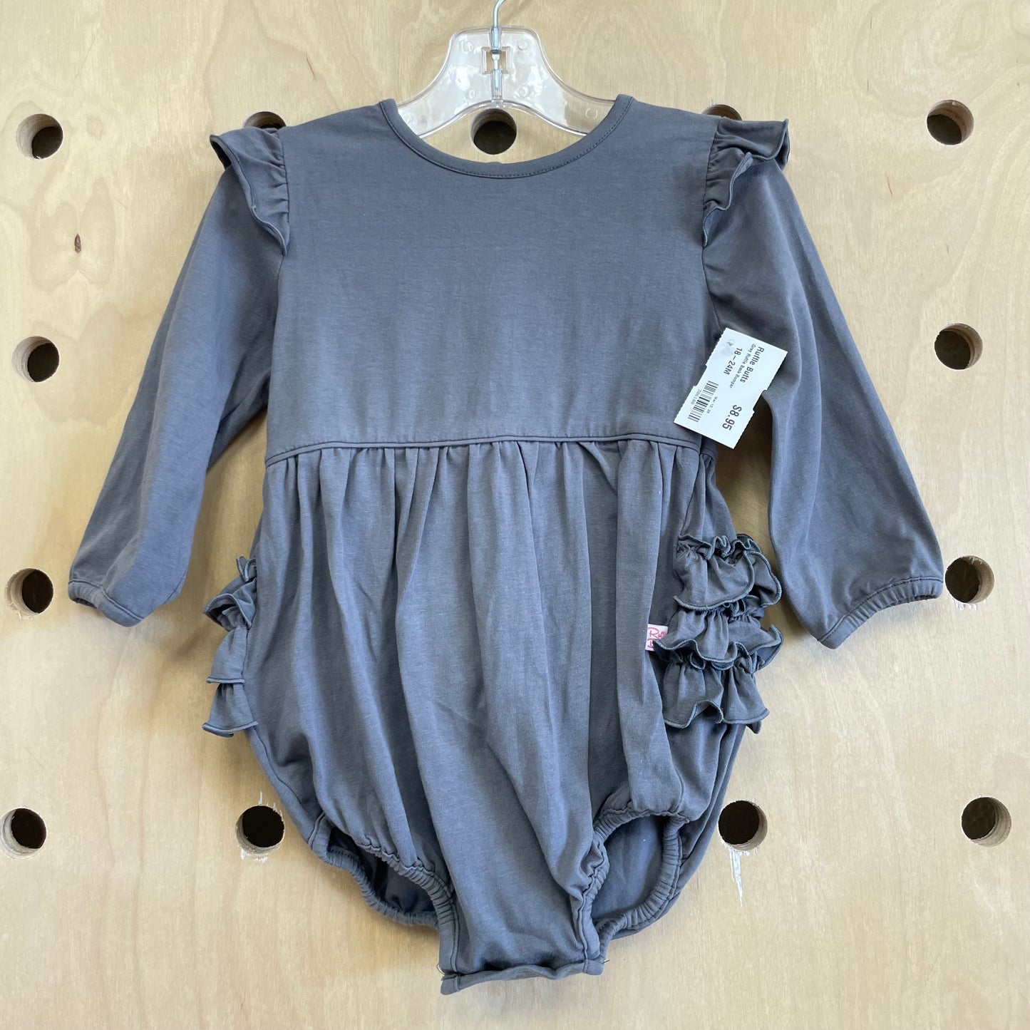 Grey Ruffle Back Romper