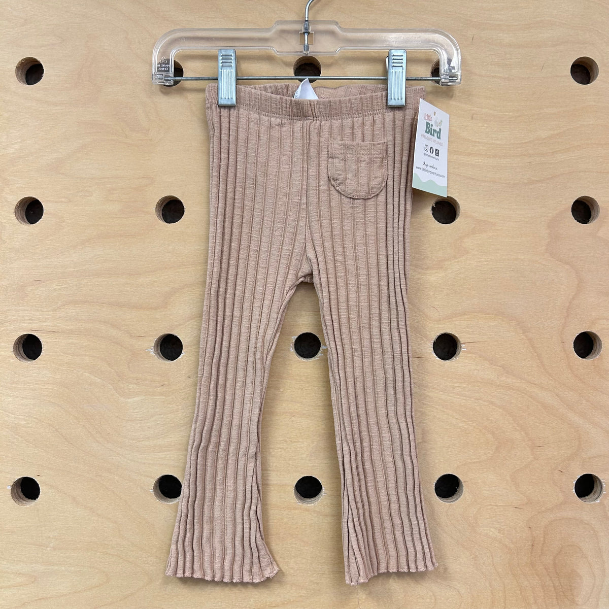 Tan Ribbed Pocket Leggings