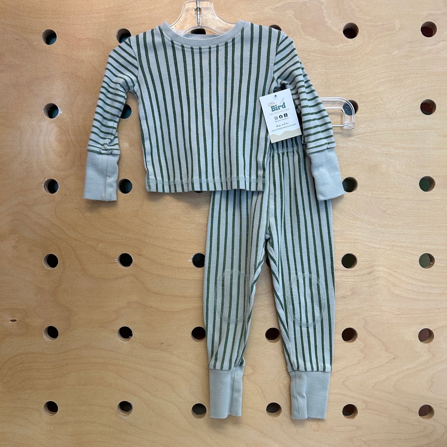 Organic Green Striped Pajamas