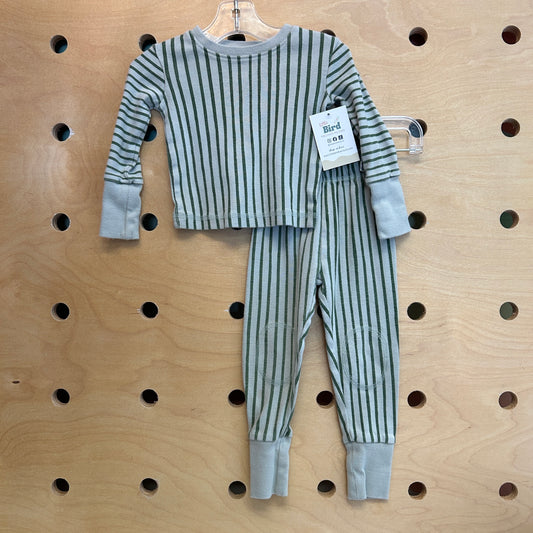 Organic Green Striped Pajamas