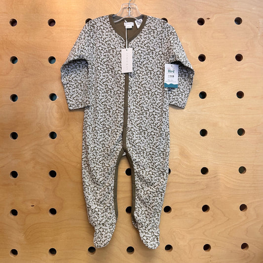 Green Floral Organic Snap Footies NEW!!