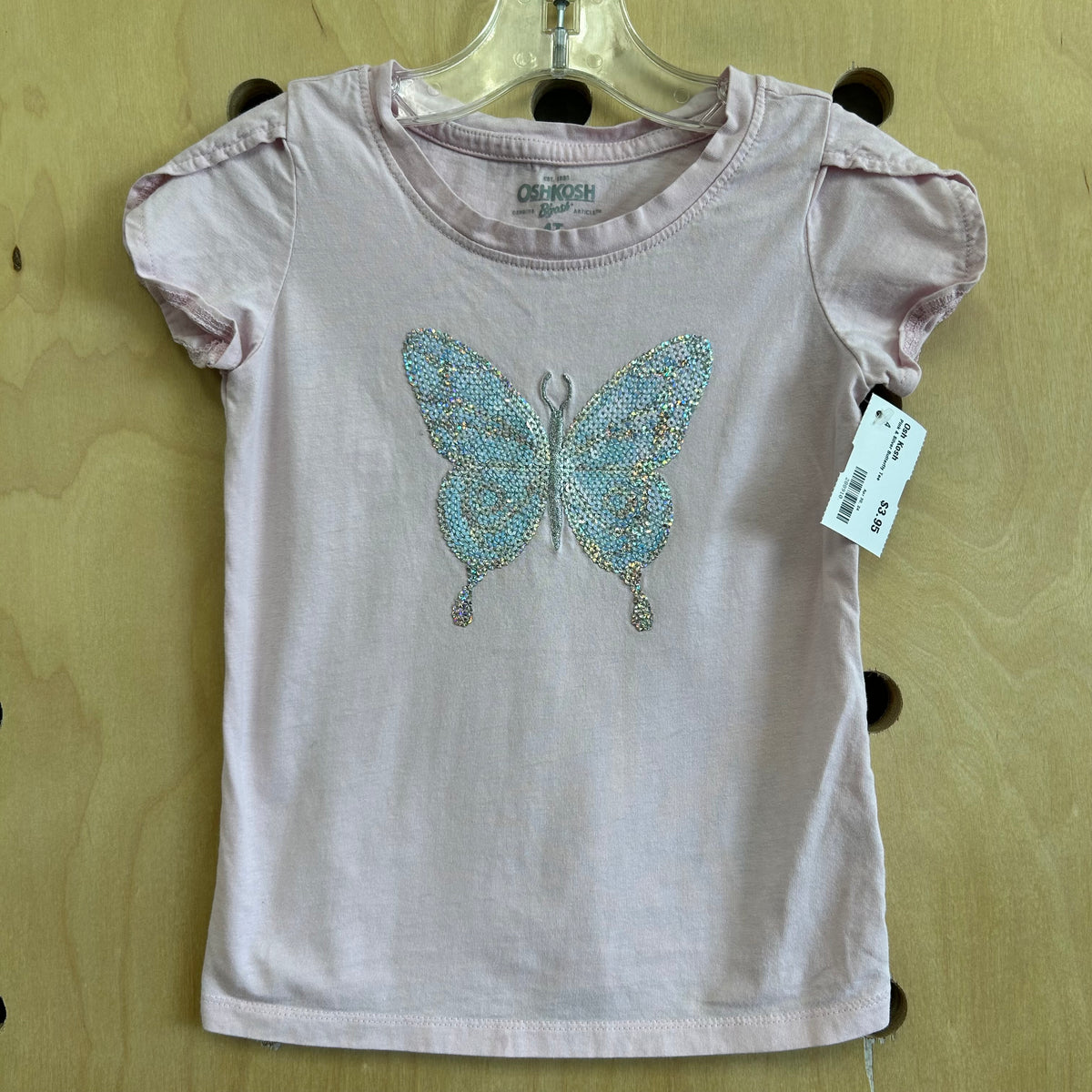 Pink & Silver Butterfly Tee