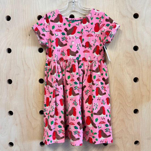 Spring Robin Mushroom Cotton Dress