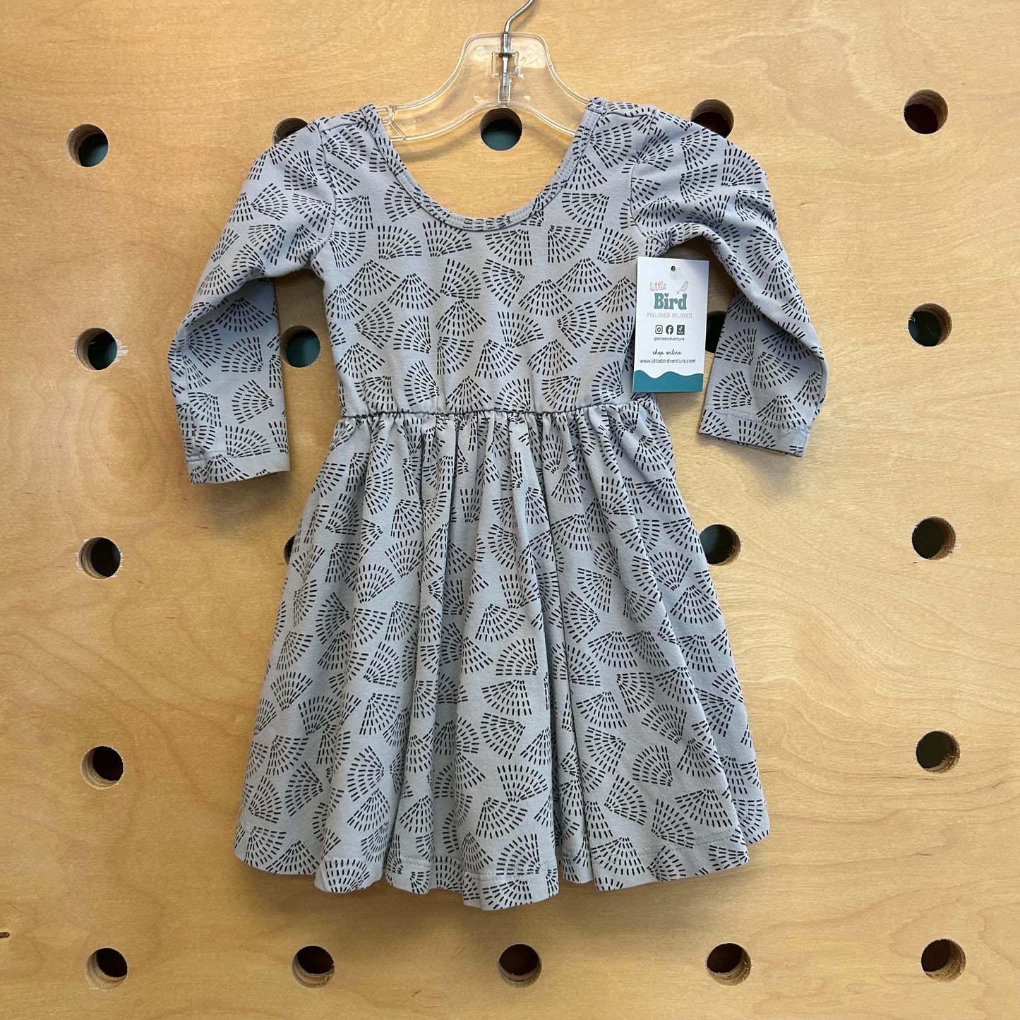 Grey Fans Twirl Dress