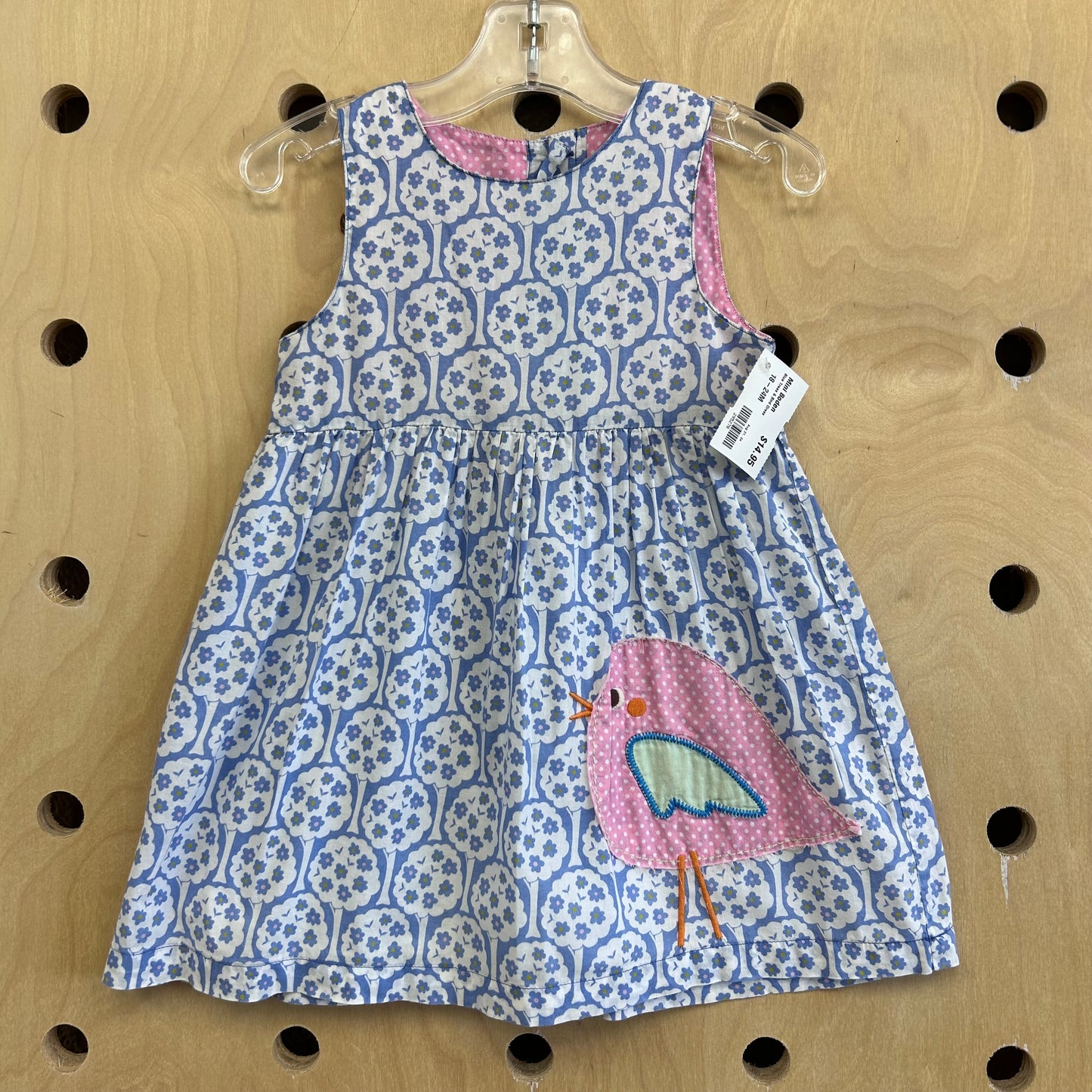 Blue Trees & Bird Dress