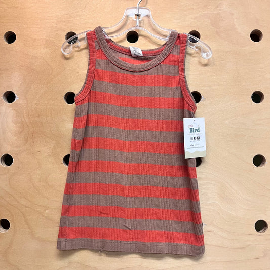 Organic Orange/Brown Ribbed Tank