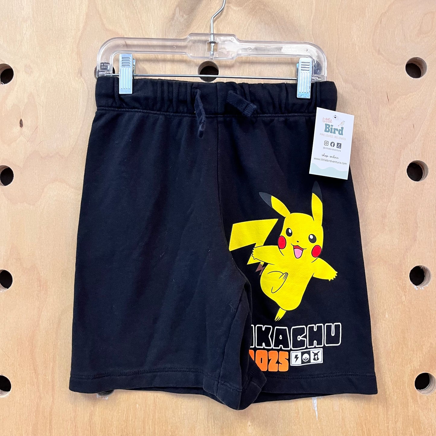 Black Pikachu Drawstring Shorts