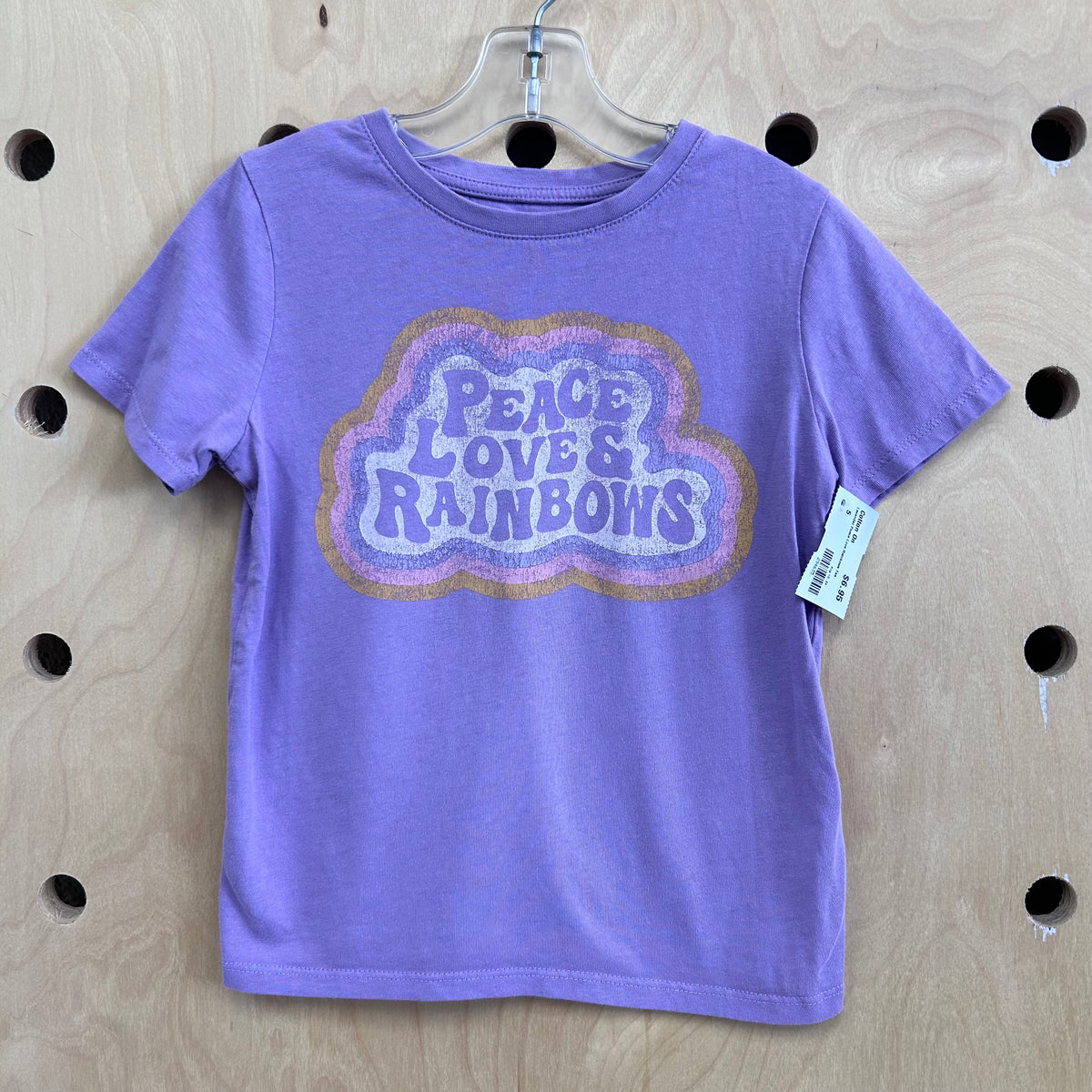 Lavender Peace Love Rainbows Tee