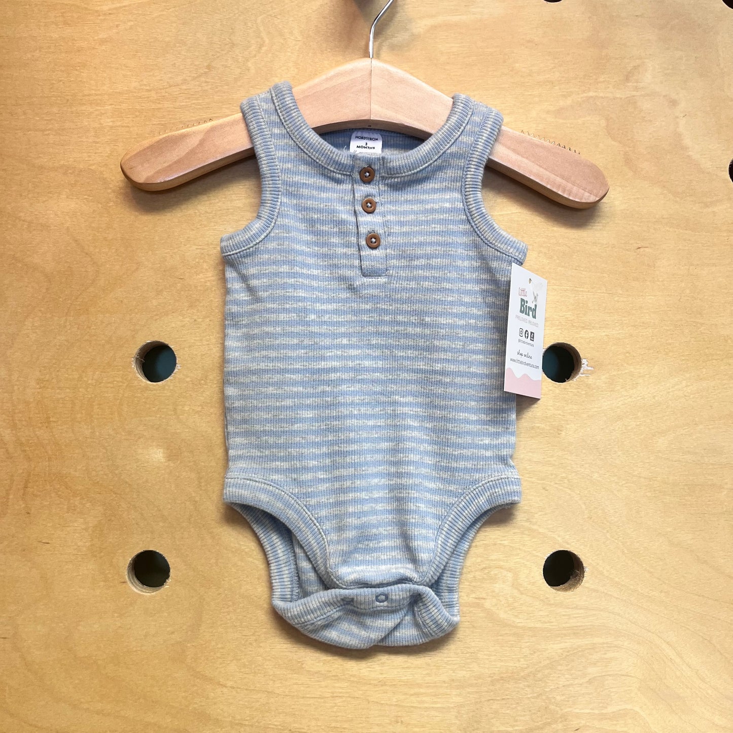 Blue/Grey Striped Bodysuit