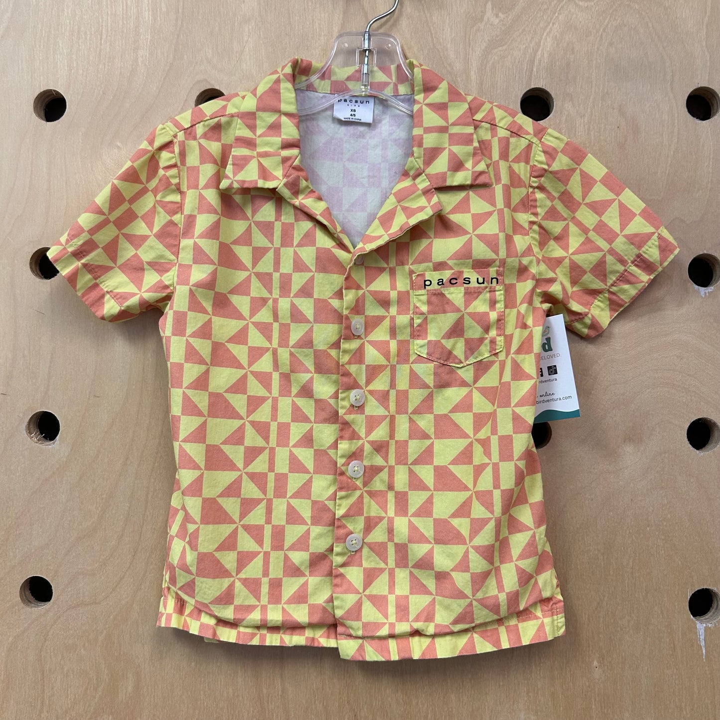 Yellow & Pink Button Up Shirt
