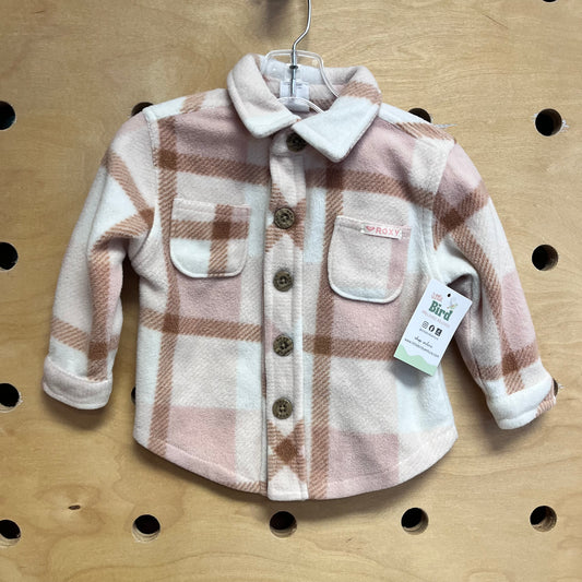 Pink/Brown Plaid Fleece Jacket