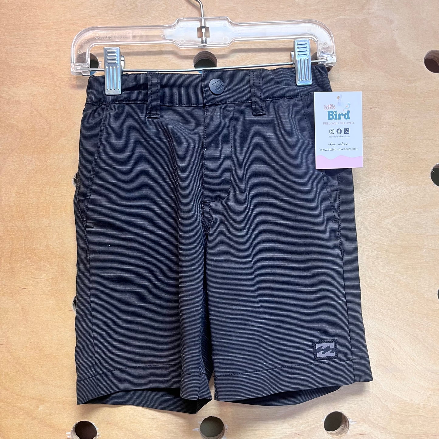 Grey/White Striped Quick Dry Shorts