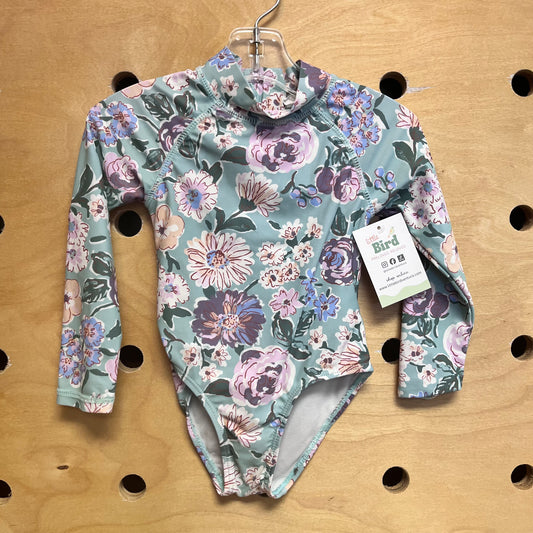 Green Floral Swimsuit