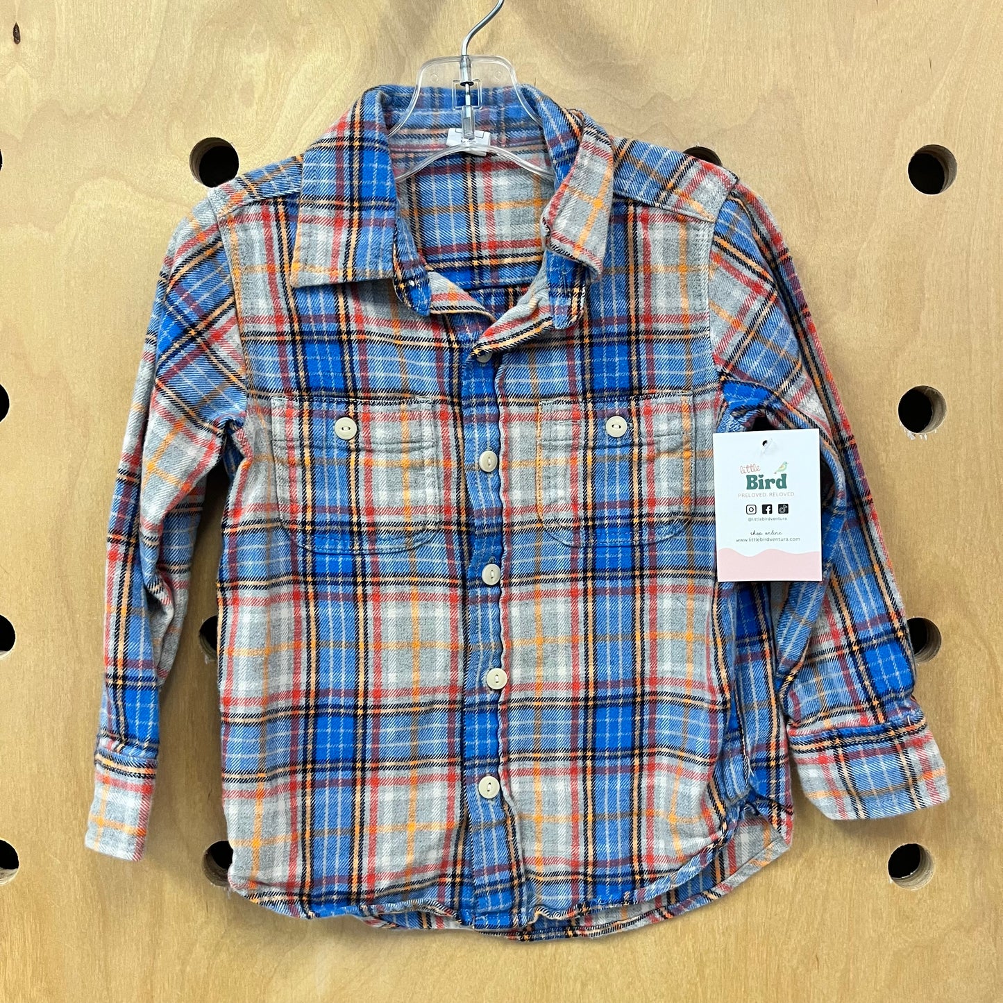 Blue + Grey Plaid Flannel