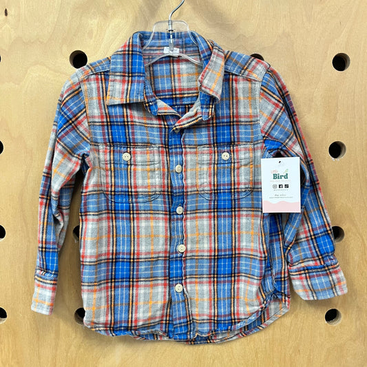 Blue + Grey Plaid Flannel