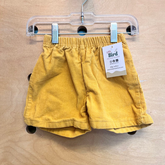 Yellow Cord Pull On Shorts