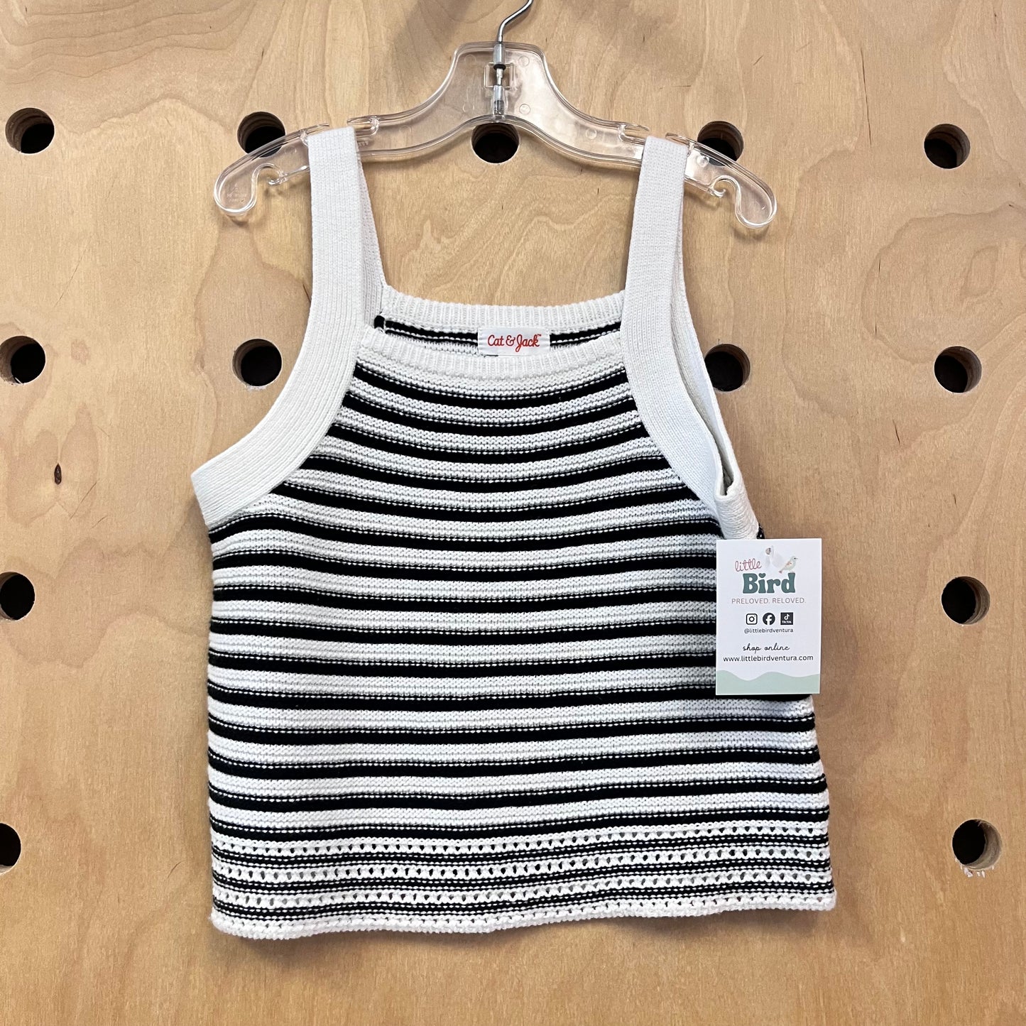 Black + Cream Knit Tank