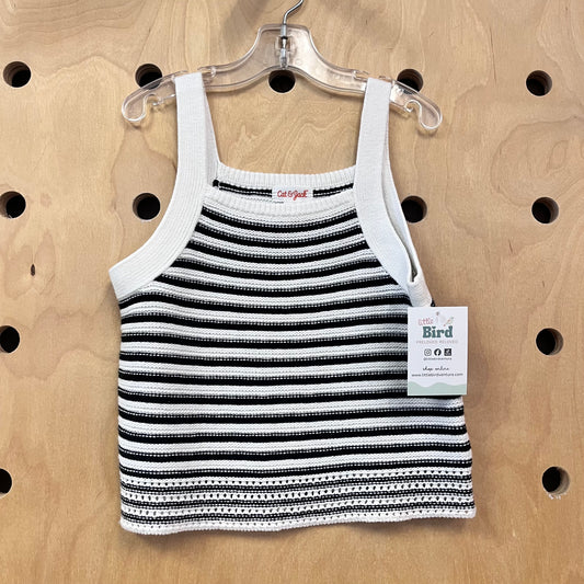 Black + Cream Knit Tank