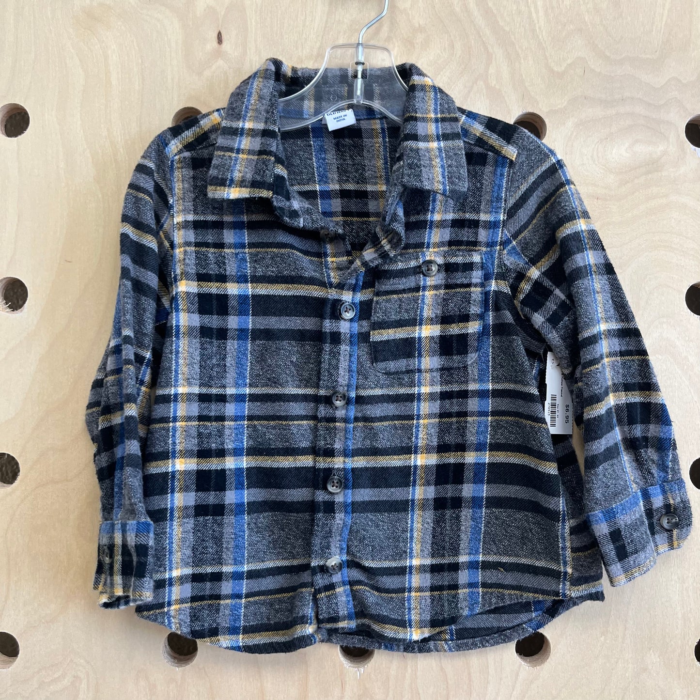 Grey Blue & Yellow Flannel