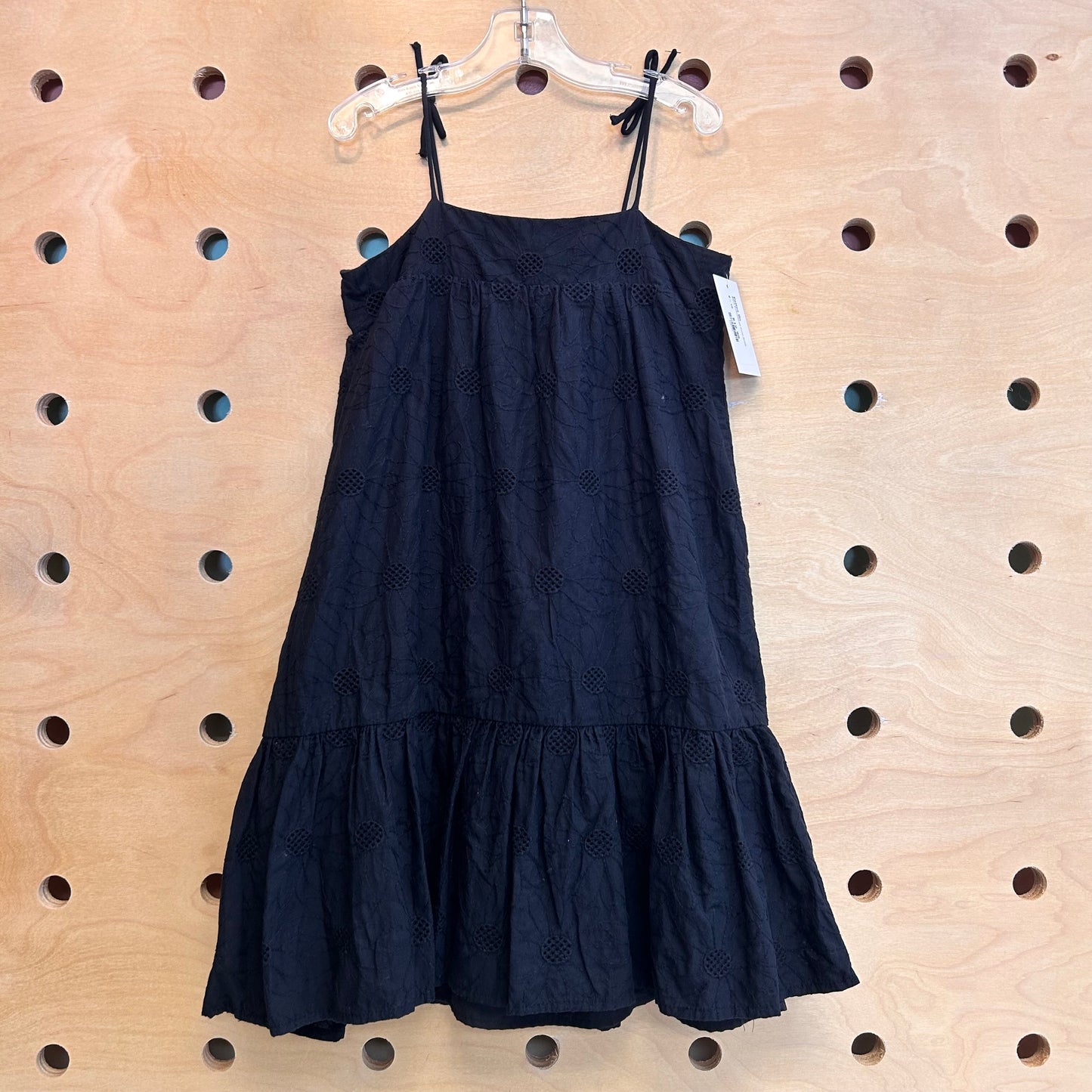 Black Embroidered Floral Dress