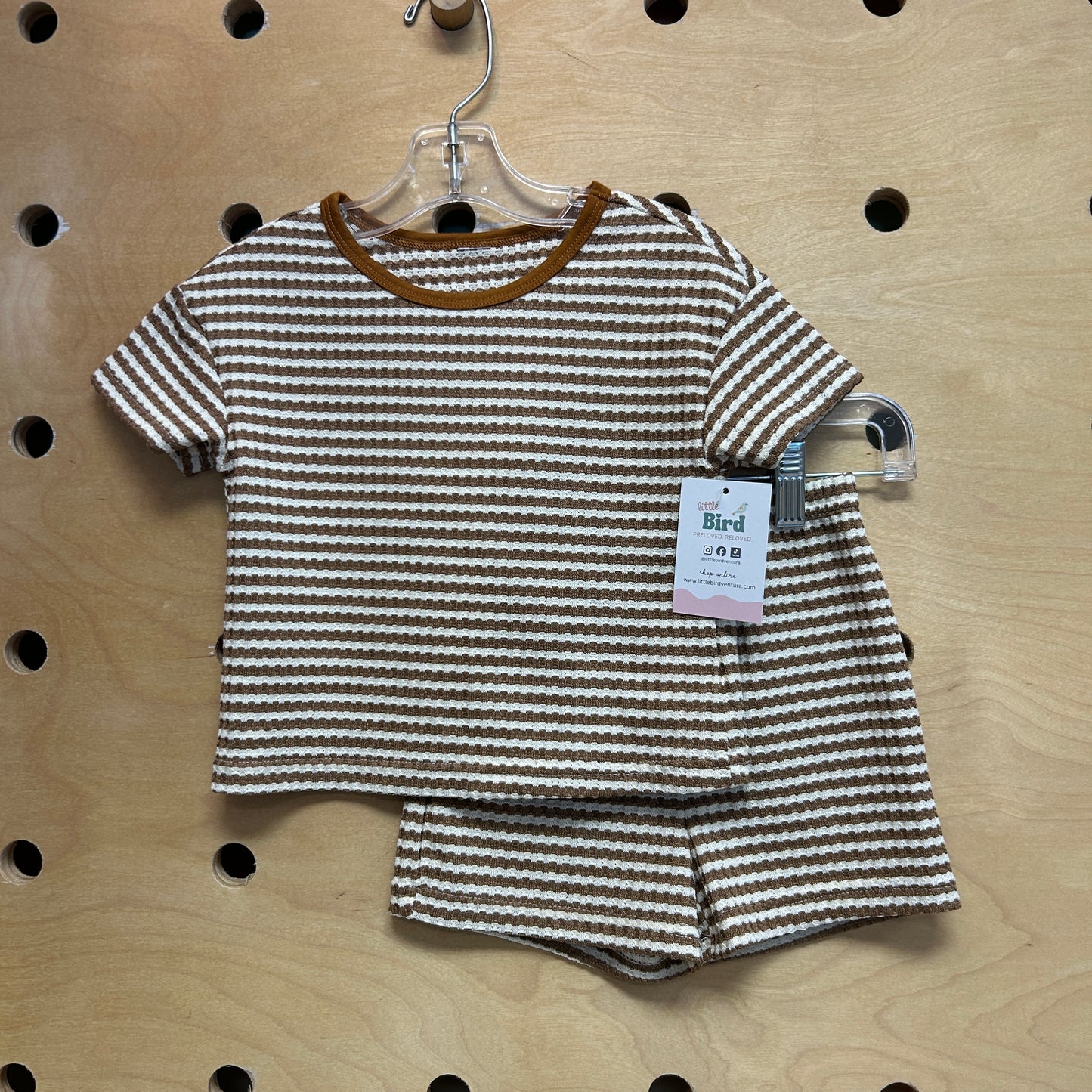 Brown/Cream Striped Textured Outfit