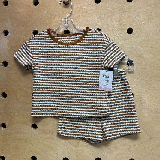 Brown/Cream Striped Textured Outfit
