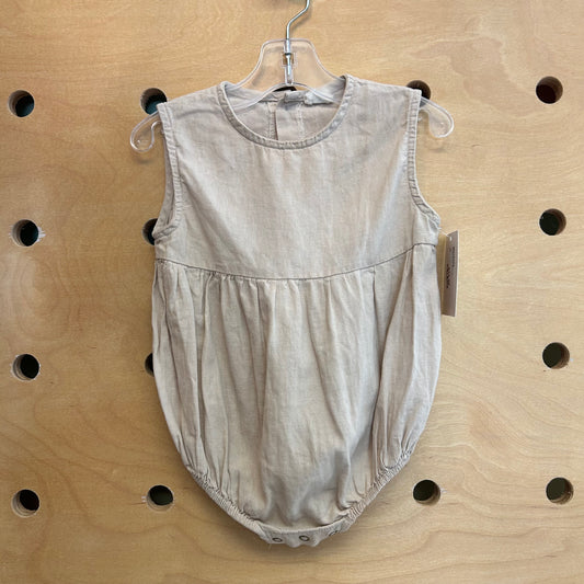 Beige Linen Romper