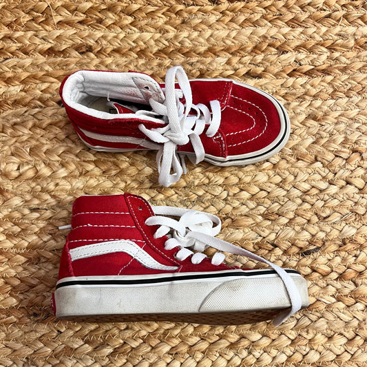 Red Lace-Up Skate Sneakers