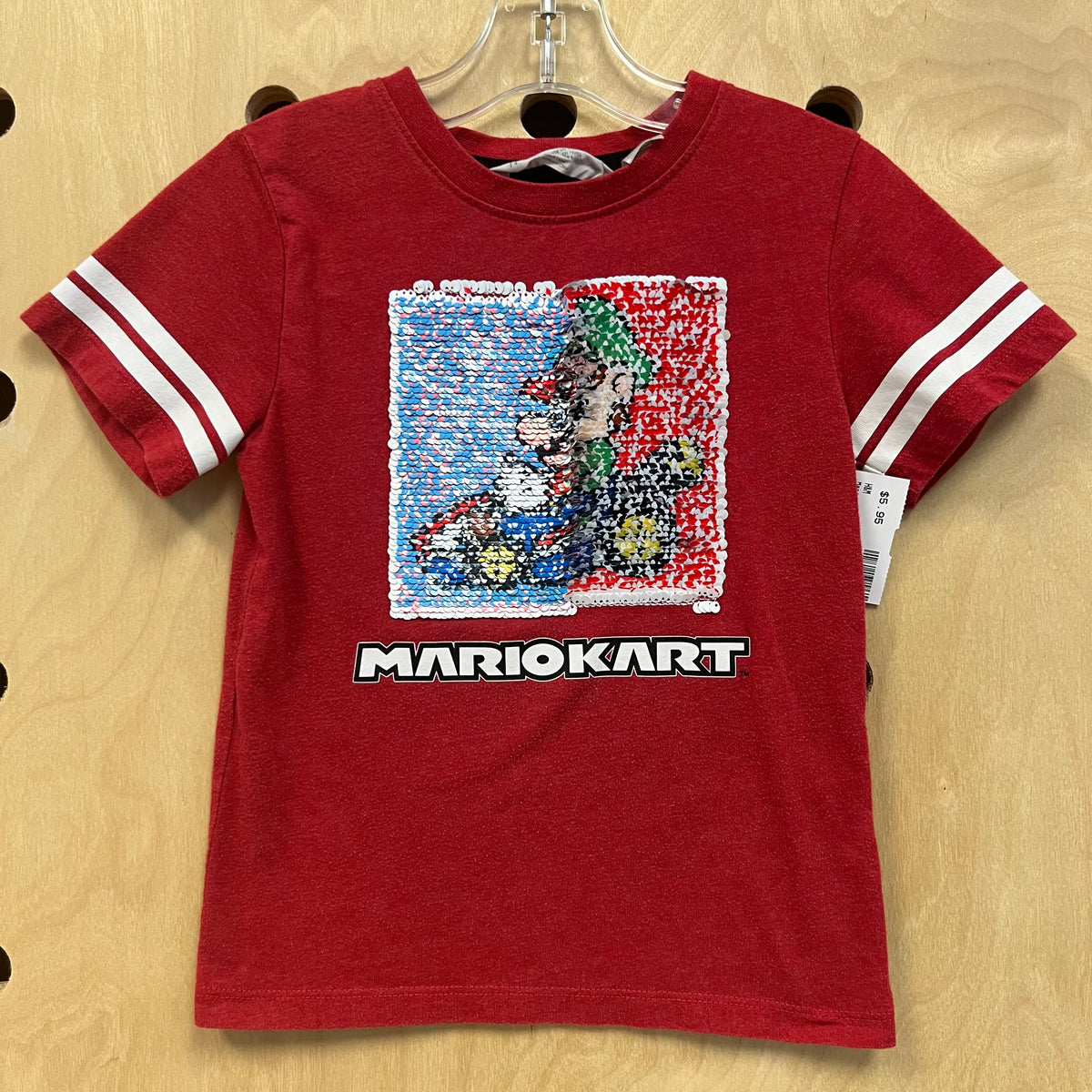 Mario Kart Red Flip Sequin Tee