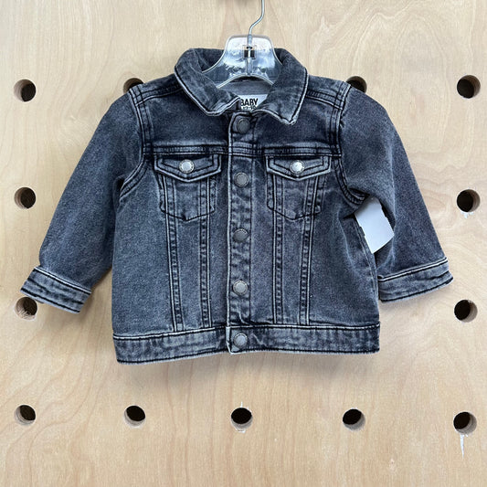 Acid Wash Black Denim Jacket